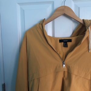 NWOT mustard cropped quarter zip windbreaker